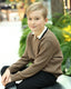 Rib contrast collar boys knit polo