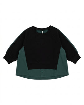 Duo fabric teens sweater