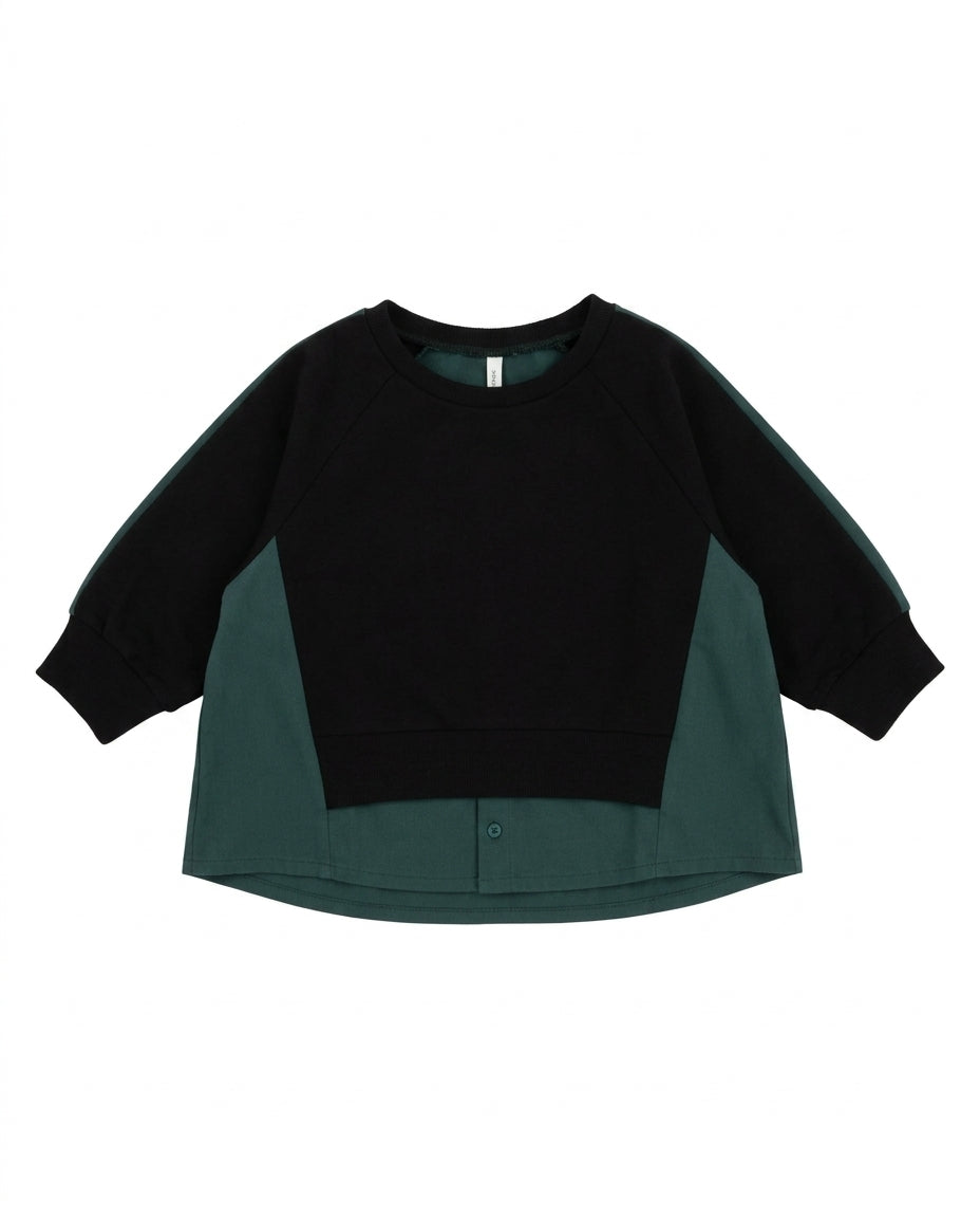 Duo fabric teens sweater