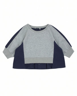 Duo fabric teens sweater